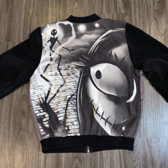 Disney Nightmare Before Christmas Bomber Jacket Jack Sally Love Women’s Large - Picture 2 of 9